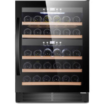 Kahden lämpötilan viinikaappi Cavin Scandinavian Collection 40 Fullglass Black, musta, integroitava