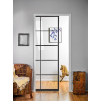 Liukuovi seinän sisään Stella Pocket Door M10, ristikko, 1025x2040mm, musta