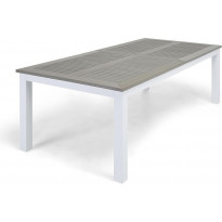 Ruokapöytä Monaco, jatkettava, 100x220/280cm, valkoinen/harmaa