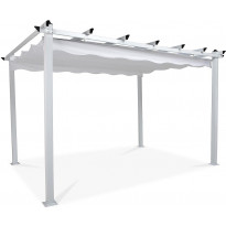 Pergola 2.95x3.95m, laskostettava katto, valkoinen