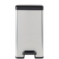 Roska-astia Curver Slim Bin polkimella 25L, 250x393x454mm, hopea/musta