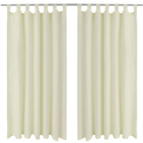 Creme mikro-satiini verhot lenkeillä 2kpl 140 x 225 cm