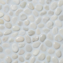 Luonnonkivimosaiikki Qualitystone Pebble White Small, Interlock, verkolla, 300x300 mm