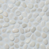 Luonnonkivimosaiikki Qualitystone Pebble White Small, Interlock, verkolla, 300x300 mm