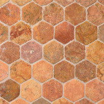 Marmorimosaiikki Qualitystone Hexagon Terra, verkolla, 60 x 60 mm