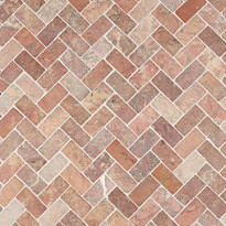 Marmorimosaiikki Qualitystone Herringbone Terra, 30 x 60 mm