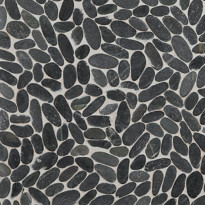 Luonnonkivimosaiikki Qualitystone Sliced Pebble Black, Interlock, verkolla, 300x300 mm