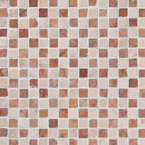 Marmorimosaiikki Qualitystone Square Terra-White, verkolla, 20 x 20 mm