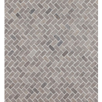 Mosaiikkilaatta Qualitystone Herringbone Light Grey Mini, 20x40mm