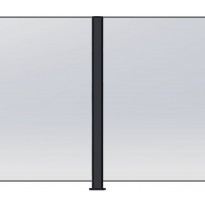 Lasikaidetolppa väli Green Land Lounge, 105x6x6cm, tummanharmaa alumiini