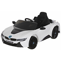 Lasten sähköauto Viheraarni BMW i8, 12V, kauko-ohjattava, valkoinen