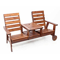 Puutarhapenkki välipöydällä Eden Wood Duo