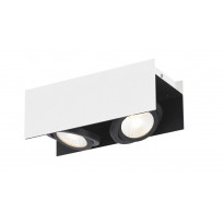 LED-kattovalaisin Eglo Vidago, 2x5.4W, 310x110x130mm, IP20, himmennettävä, valkoinen/musta
