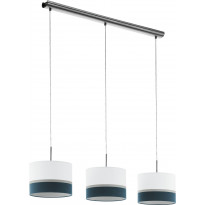 Riippuvalaisin Eglo Crystal&amp;Design Spaltini, 3-osainen, valkoinen/sininen