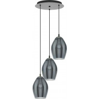 Riippuvalaisin Eglo Crystal&amp;Design Estanys, 3-osainen, savunharmaa
