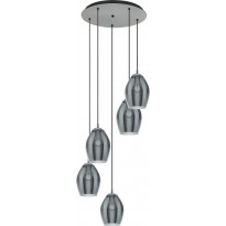 Riippuvalaisin Eglo Crystal&amp;Design Estanys, 5-osainen, savunharmaa