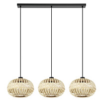 Riippuvalaisin Eglo Amsfield 1, 3xE27, 40W, IP20, bambu