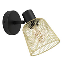 Seinävalaisin Eglo Coslada, E27, 40W, IP20, messinki/musta