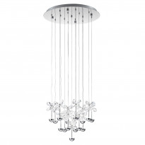 Riippuvalaisin LED Pianopoli, Ø50cm, kromi, kristalli
