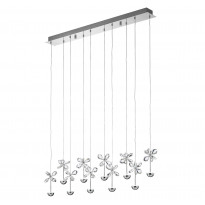 Riippuvalaisin LED Pianopoli, 87cm, kromi, kristalli