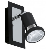 LED-seinäspotti Eglo Sarria, 60x120mm, musta, kromi 94963