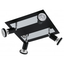 LED-kattospotti Eglo Sarria, 4-osainen, musta, kromi 94966