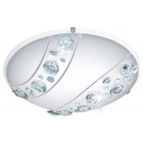 LED-plafondi Eglo Nerini, Ø315mm, valkoinen, kristalli 95576