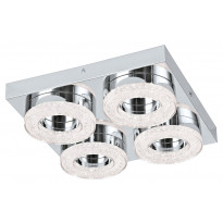 LED-katto-/seinävalaisin Eglo Fradelo, 280x280mm, 4-osainen, kromi, kristalli 95664