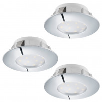 LED-alasvalosarja Eglo 3x6W, Ø78mm, IP20/44, kromi 95822