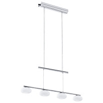 LED-riippuvalaisin Eglo Aleandro 1, 4x4.5W, 800x1550x120mm, IP20, himmennettävä, kromi/valkoinen, Verkkokaupan poistotuote