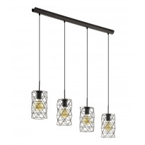 Riippuvalaisin Eglo Estevau, 4x60W, 975x1100x145mm, E27, IP20, ruskea