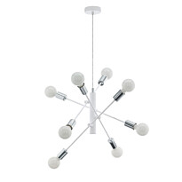Riippuvalaisin Eglo Gradoli, 8x60W, Ø710x1100mm, E27, IP20, kromi/valkoinen, Verkkokaupan poistotuote