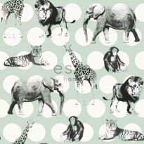 Tapetti Animals with Dots 128713 0,53x10,05 m minttu, hiilenmusta