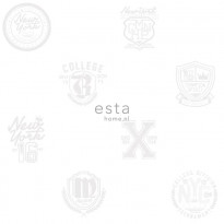 Tapetti Esta College 128805, 0,53x10,05m, valkoinen/harmaa