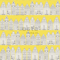 Tapetti Amsterdam Houses 137712 0,53x10,05 m keltainen non-woven