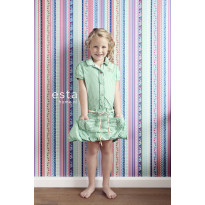 Tapetti Ribbons 138140 0,53x10,05 m sininen/pinkki non-woven