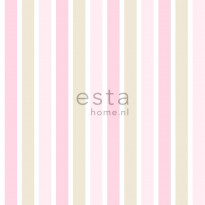Tapetti Vertical Stripes 138701 0,53x10,05 m vaaleanpunainen, beige, valkoinen