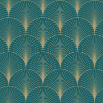 Tapetti Esta Art Deco 139230, 0.53x10.05m, non-woven, vihreä