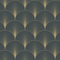 Tapetti Esta Art Deco 139231, 0.53x10.05m, non-woven, tummansininen