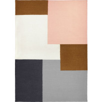 Villamatto Finarte Kortteli, 170x240cm, harmaa/vaaleanpunainen
