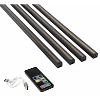 Led-valolista Fibrotech akustiikkarimapaneeleille, 4kpl, usb-liitoksella, sisältää kaukosäätimen