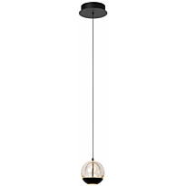 LED-riippuvalaisin Lucide Sentubal Ø14cm, 6.3W 2700K, musta/kirkas