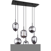 Riippuvalaisin Globo Blacky, 6-osainen, musta/savu