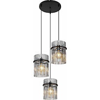 Riippuvalaisin Globo Gorley 43cm, 3xE27, musta/savu