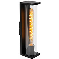 Ulkoseinävalaisin Lucide Sligo, ylös-alas valo, 39.2cm, 1xE27, IP65, musta/kirkas