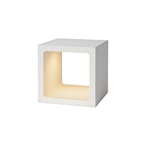LED-pöytävalaisin Lucide Xio, 10x10x10cm, 6W, himmennettävä, valkoinen