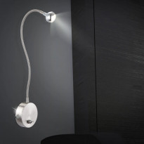 Seinävalaisin Globo Serpent LED, 3W, IP20, 520mm, metalli, harjattu teräs