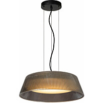 LED-riippuvalaisin Lucide Vixi Ø45cm, 22.6W 2900K, savuharmaa