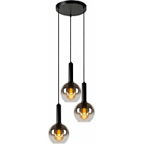 Riippuvalaisin Lucide Marius Ø48.5cm, 3xE27, musta/savu