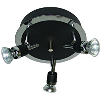 Spottivalaisin FocusLight Modus, 3x50W, 230V, IP20, Ø 240mm, musta/kromi